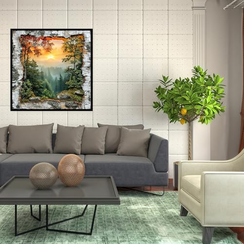 5D Forest Landscape Diamond Art kits for Adults Beginners 13.7x 13.7 Inch | Diamond Painting Kit DIY Full Round Drill Paint by Diamonds Dot Gem Art for Adult, Home Wall Decor - color: KM30-1
