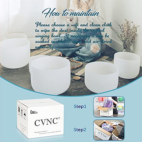 440HZ 8 Inch C Note Root Chakra Frosted Quartz Crystal Singing Bowl Meditation Therapy Sound Healing Instrument Sound Bath Bowl with Carrying Bag | Meditation Therapy, Sound Healing, Sound Bath Bowl, Carrying Bag Mallet and O-ring Included