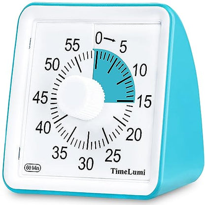 60-Minute Visual Timer for Kids, Management Classroom Timer, Blue | Classroom, Home Edition Study Visual Timer - Silent Countdown Timer for Toddlers, Kids, Teachers and Adults - color: Blue
