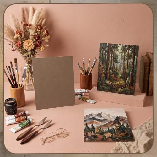 Spakon 4 Pcs Art Supply Hardboard Wood Painting Panel 11 x 14 Drawing Board, 1/8 Inch Flat Profile Board Watercolor Boards for Painting Art Crafts Paint Pouring Acrylic Oil - size: 11 x 14 Inch