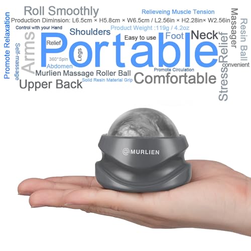 Massage Roller Ball, Tight and Sore Muscles Relief, Manual Massager, Alleviating Shoulder, Arms, Back, Legs, Calves or Muscle Tension - Gray | Alleviating Shoulder, Arms, Back, Legs, Calves or Muscle Tension - Gray - color: Gray