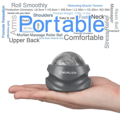 Massage Roller Ball, Tight and Sore Muscles Relief, Manual Massager, Alleviating Shoulder, Arms, Back, Legs, Calves or Muscle Tension - Gray | Alleviating Shoulder, Arms, Back, Legs, Calves or Muscle Tension - Gray - color: Gray