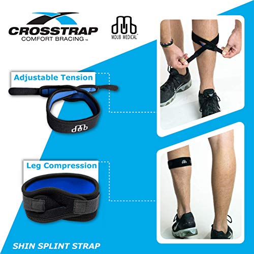 Calf & Shin Supports, Shin Splint Brace | Adjustable Neoprene Shin Splint & Leg Compression Support Strap | for Strains, Injuries, Pain - size: Small (1 Strap)