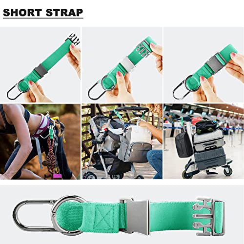 ZINZ Elastic Jacket Gripper Travel Strap with D-Ring Hooks and Buckle, Suitcase Straps Belts Travel Accessories, Makes Your Hands Free - color: Light Green