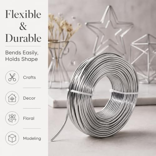 9 Gauge(3mm) Aluminum Craft Wire 50 Feet Flexible Metal Artistic Floral Jewelry Sculpting Wire for Bonsai Trees Floral Armature DIY Jewelry Craft Making - size: 3mm