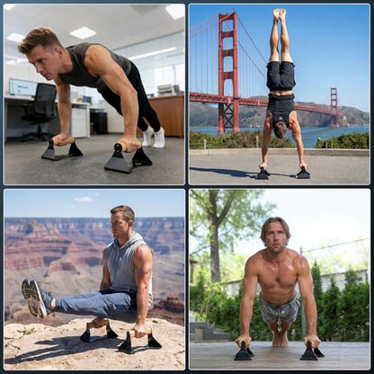 Rocalt Push Up Bars with Wooden Handles, Home Gym Calisthenics Parallettes