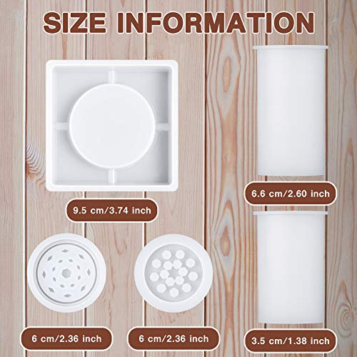 7 Pieces Silicone Resin Casting Moulds Set, Include 2 Universal Lighter Protective Cover Resin Mould Square Coaster Silicone Mould Spice Grinder Epoxy Mould for DIY Craft