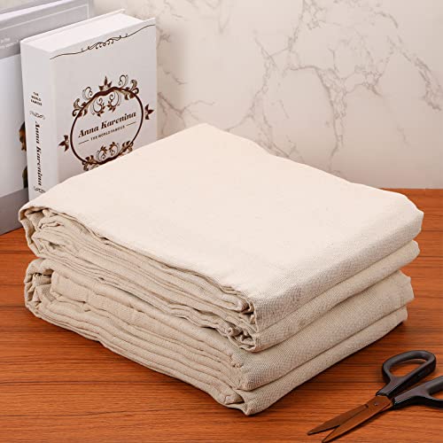 Macarrie 6 Pcs Canvas Drop Cloth for Painting, 6 x 9 ft,6 Pieces,6 x 9 ft | Drop Cloth Curtains, Paint Drop Cloth, Double Stitched, Thick Canvas Tarp, Painters Blanket for Furniture Floor Protection