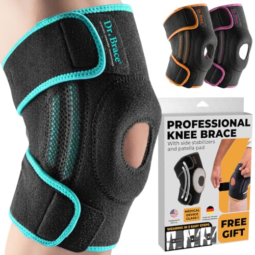 DR. BRACE ELITE Knee Brace with Side Stabilizers & Patella Gel Pads for Maximum Knee Pain Support and fast recovery for men and women-Please Check How To Size Video (Earth, Small) - color: Earth, size: Small