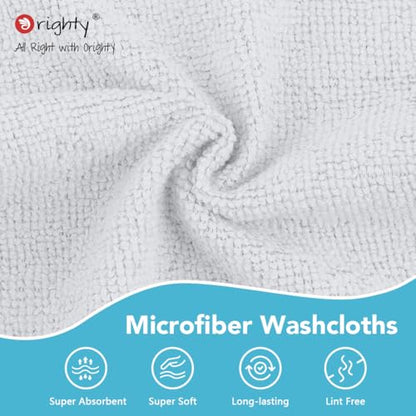 Orighty Wash Cloths, Face Towels 12x12 Inch 20 Pack - color: White