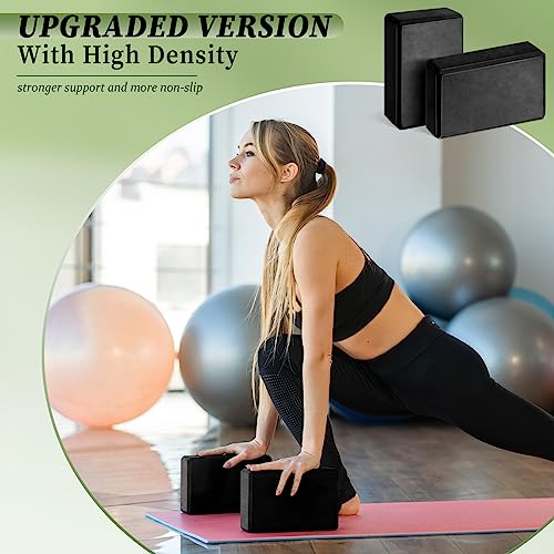 20 Pcs Yoga Blocks Pack High Density EVA Foam Non Slip Black