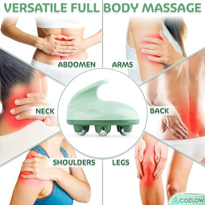 Handheld Lymphatic Drainage Massager - May Reduce Appearance of Cellulite | Cozlow manual massage tool w/ 7 rolling balls, helps support lymph system care, promotes healthy circulation & smoother skin - color: Lymphatic Massager