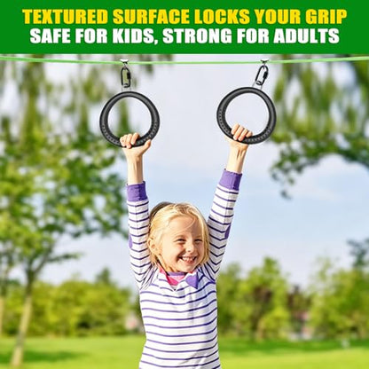 SELEWARE Trapeze Swing Rings, Gymnastics Rings for Swingset - color: 2-Pack Trapeze Rings
