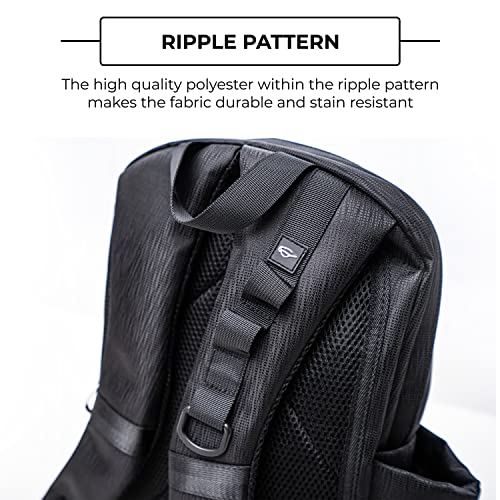Mount Adams Yoga Mat Mid-Size Backpack for Gym Accessories, Black Ripple