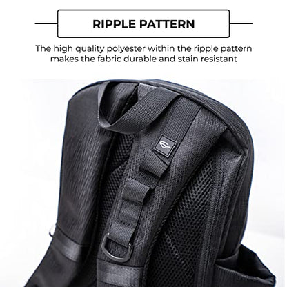 Mount Adams Yoga Mat Mid-Size Backpack for Gym Accessories, Black Ripple