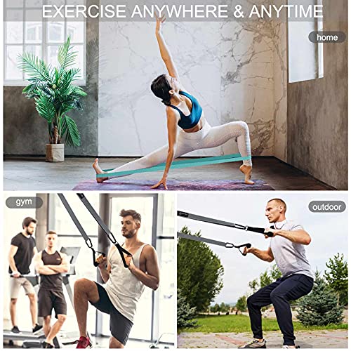 76 Inch Extra Long Fabric Resistance Band with Workout Guide for Men & Women, Non-Slip,up to 150 LBS for Strength Training, Pull-Up Assist, Yoga & Physical Therapy - color: Mint/Pink/Gray/Black