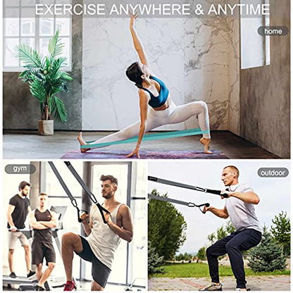 76 Inch Extra Long Fabric Resistance Band with Workout Guide for Men & Women, Non-Slip,up to 150 LBS for Strength Training, Pull-Up Assist, Yoga & Physical Therapy - color: Mint/Pink/Gray/Black