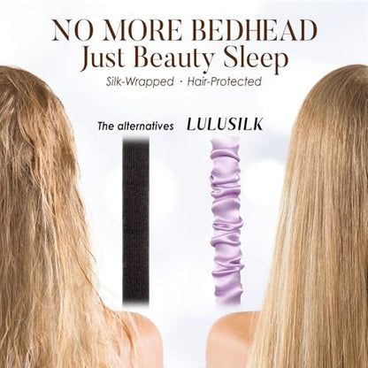 LULUSILK 100% Mulberry Silk Sleep Mask, Lavender Silk Eye Cover for Sleeping, Pack of 1 - color: Lavender