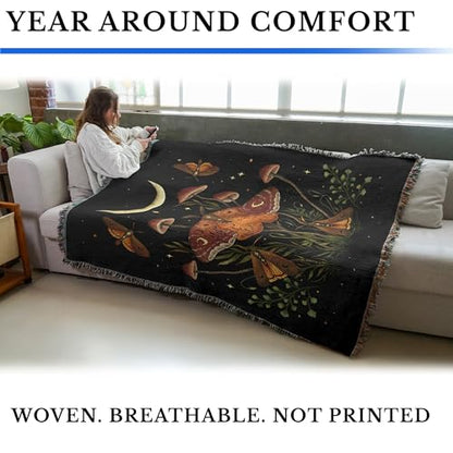 Pure Country Weavers Autumn Light Underwings by Episodic Drawing - Gift Tapestry Throw Blanket Woven from Cotton - Made in The USA (72x54) - color: Autumn Light Underwings, size: 72x54