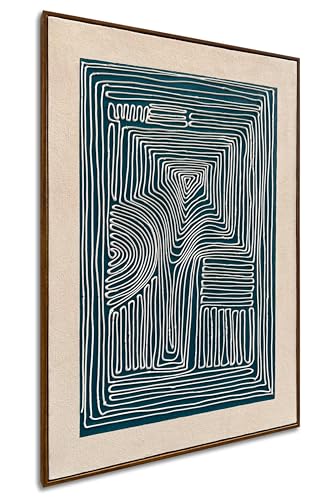 NANKAI Art Hand-Painted Blue Textured Abstract Oil Painting Modern and Minimalist Decorative Art Piece Suitable for Wall Decoration in a Family Office or Corridor 36x24 inches - color: Nkhb358