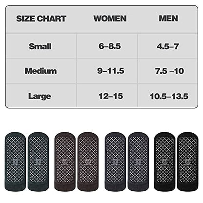unenow Unisex Non Slip Grip Socks for Yoga Pilates Barre Home & Hospital - color: 4 Pairs-black/Dark Grey/Coffee/Dark Green, size: Small