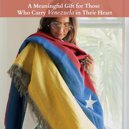 Venezuela 7 Stars Flag Woven Throw Blanket – Woven Not Printed – 50x70 Venezuelan Blanket for Couch, Bed or Wall – Made for Venezuelans Living Abroad - color: Venezuela