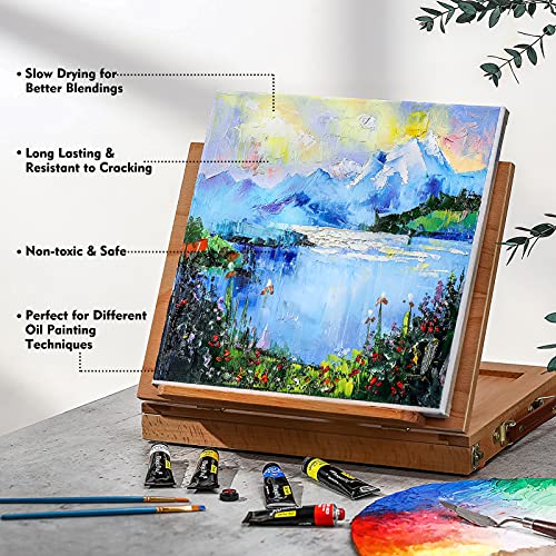 Magicfly Oil Paint, 40pcs (18ml/0.6oz) Oil Paint Set, Oil Paints on Canvas | Professional Oil Painting, Non-toxic, Creamy Texture, Rich Pigments, Easy to Blend, Suit for Artists/Students/Beginners/Kids - size: 40 Colors x 18ml(0.6oz)