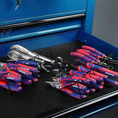 WORKPRO Pliers Set, 20-Piece Pliers Set with 2-pack Organizer Rack | Channel Locks Plier and Vise Grip Plier Assortment