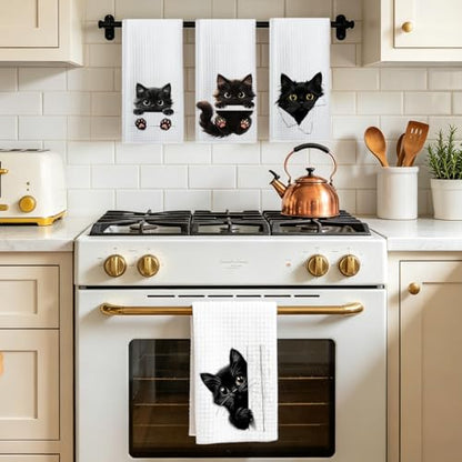 4 Pcs Funny Cat Kitchen Towels 24x14 Inch, Cat Lover Gifts for Women Mom - color: Multi 1523