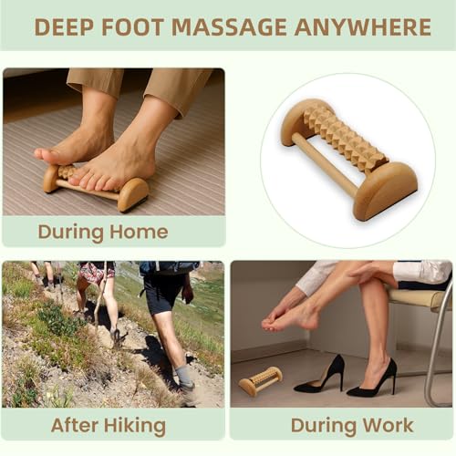 3Pcs Wood Therapy Massage Tools, Lymphatic Drainage & Maderoterapia Kit for Body Sculpting, Anti Cellulite, Wooden Muscle Roller for Deep Tissue, Back, Legs, Foot Roller for Plantar Fasciitis