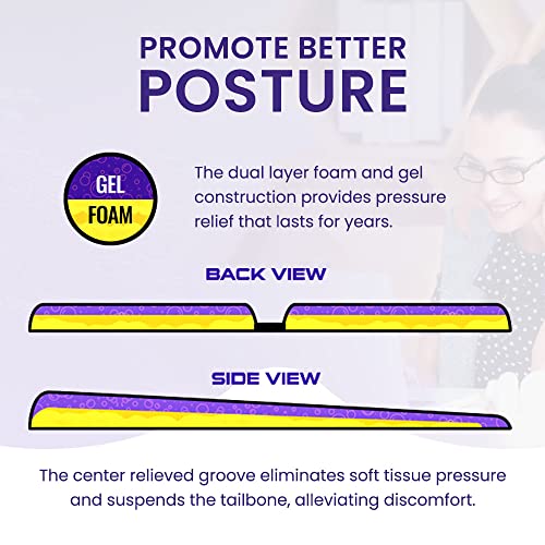 GSeat Ultra Orthopedic Gel and Foam Seat Cushion - for Coccyx, Back, Tailbone, Prostate, Postnatal, and Sciatica Pain/Discomfort - Office, Car, Chair, Travel (Cardinal Red) - color: Cardinal Red