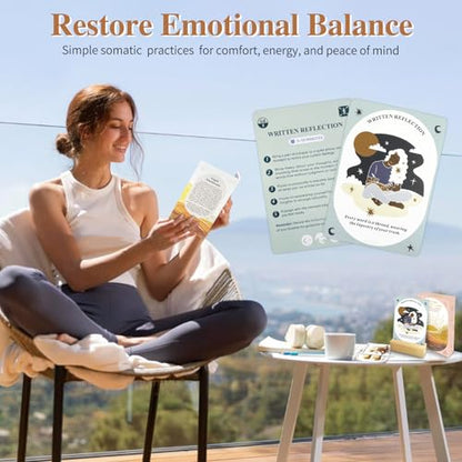 Somatic Therapy Exercise Cards for Women-60 Mindfulness Cards for Stress Reduction and Emotional Balance– Unique Motivational Gift for Yoga Instructors, Teachers & Yoga (somatic Therapy Cards)