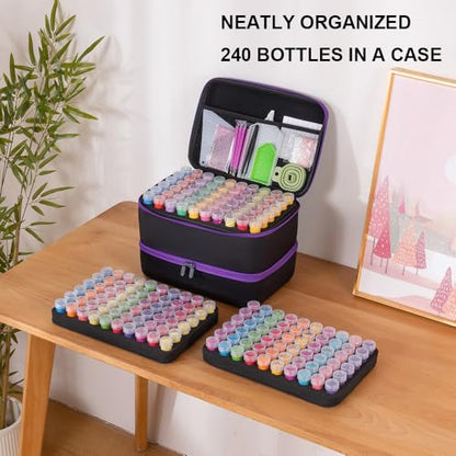 ZYNYXY 240 Slots Diamond Art Storage Container with Diamond Art Accessories and Tools, Portable Bead Storage Boxes for Diamond Painting Kits - size: X-Large