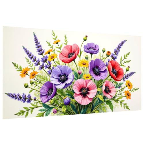 JOOZ Large Diamond Art Kits for Adults - 5D Flowers Diamond Painting | Round Drill| Premium Canvas| Clear Symbols| Bright Colors| Fun and De-Stress| Gem Art| Home Wall Decor| Gift| 27.5x15.7 Inch - color: Flowers 060