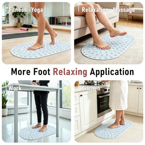 Silicone Acupressure Mat, XL Foot Massage Board with Magnetic Spike | 30x17.7 Inch 3 magnetic pressure points reflexology pad for plantar fasciitis, under standing desk, indoor jogging exercise - color: 30x17.7" Blue