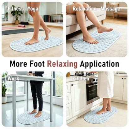 Silicone Acupressure Mat, XL Foot Massage Board with Magnetic Spike | 30x17.7 Inch 3 magnetic pressure points reflexology pad for plantar fasciitis, under standing desk, indoor jogging exercise - color: 30x17.7" Blue