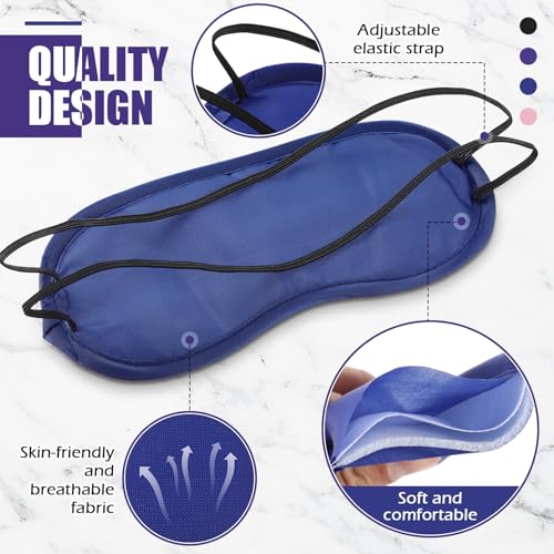 Tarpop 200 Pcs Eye Masks Adjustable Sleeping Mask, Multicolor - color: Black, Blue, Purple, Pink