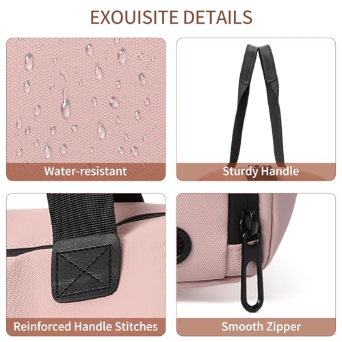 Handbag for Women Yoga Bag Large Capacity Yoga Pad Buckle with Shoe Compartment Water Bottle Sports Gym Bag Travel - color: B03-1 Pink
