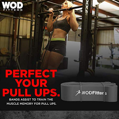 WODFitters Pro Series Pull-Up Assistance Bands – Premium Resistance Loop Bands for Assisted Pull Ups, Muscle Ups, Strength Training & Mobility – Durable Bands for Functional Fitness - color: #6 Grey