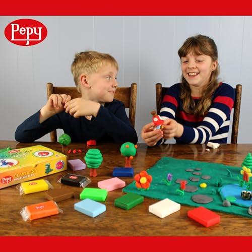 Pepy Plastilina Reusable and Non-Drying Modeling Clay; Set of 24 Bars, 1.4 Ounce Each, Perfect for Arts and Crafts Projects, Black - color: Black