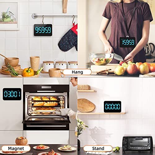 Samshow Rechargeable Digital Kitchen Timer, Ice Blue, 5 Inch - color: Blue