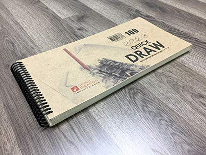 Design Ideation Quick Draw Book : Multi-Media Paper Drawing Book for Pencil, Ink, Marker and Charcoal. Great for Art, Design and Education. Ideal for Quick Drawing. Made in The USA. (6" x 12") (2)
