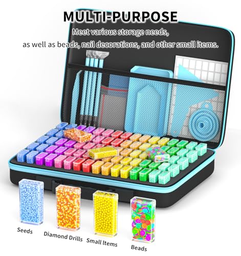 Diamond Painting Storage Containers Art Kits for Adults, 80 Slots Portable Bead Storage Boxes for Diamond Painting Accessories and Tools - size: 80 Square Bottle