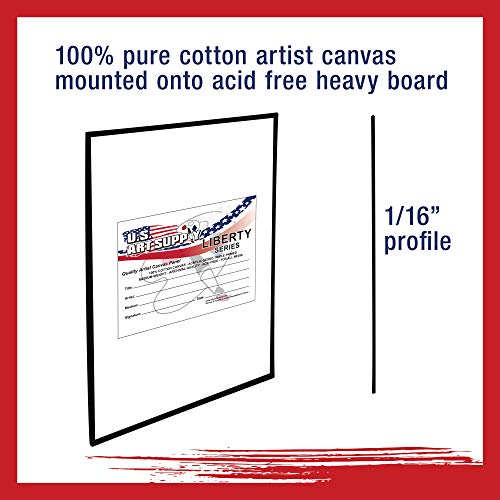 U.S. Art Supply 8 X 8 Inch Black Art Canvas Board Panels 6 Pack - 8 Ounce Heavyweight Cotton Acid Free Canvases for Painting Acrylics and Watercolor (1 Case of 6 Single Canvas Painting Panels) - size: 8" x 8"