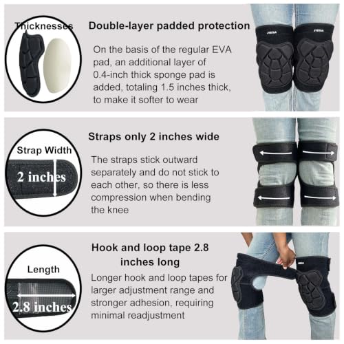 Knee Pads for Men Women with Adjustable Straps, Black XL (1 Pair) - color: Bear Black, size: X-Large