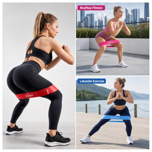 5-Pack Workout Resistance Bands, Elastic Home Gym Equipment | Ideal for strength, stretching, Pilates & yoga. Suits physical therapy, leg/glute/arm training. Practical & multi-use - color: pink