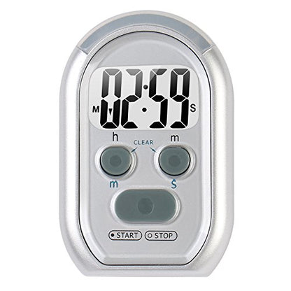 x-wlang 3-in-1 Alerts timer 1013 with vibration ,beep and flash.(kitchen timer ,medical timer,therapeutic timer), silver