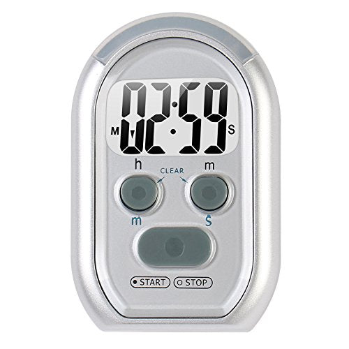 x-wlang 3-in-1 Alerts timer 1013 with vibration ,beep and flash.(kitchen timer ,medical timer,therapeutic timer), silver