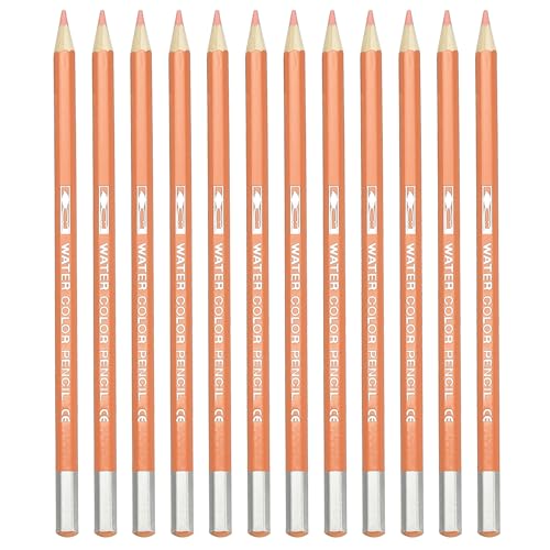 PATIKIL Watercolor Pencil, 12Pcs Water Soluble Pencils for Blending, Coloring, Sketch Drawing, Painting, Dark Orange Red - color: Dark Orange Red