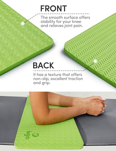 IUGA Yoga Knee Pads Cushion Non-Slip Knee Mat for Elbows Wrist Pain in Yoga Planks Floor Exercises Portable Extra-thick Cushioning - color: Green